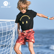 Gailang casual beach pants Loose casual middle and large childrens comfortable thin outer wear shorts five-point pants with lining