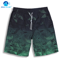 Gailang beach shorts mens quick-drying loose holiday gradient printing five-point pants boxer swimming trunks beach large size mens shorts