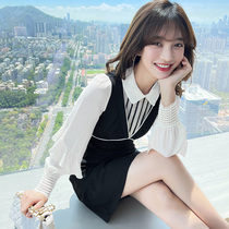Early Autumn New temperament dress spring 2021 womens autumn clothes French fake two high fashion slim skirt women