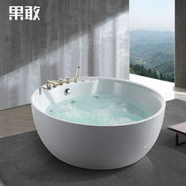 Kokang round golden faucet acrylic adult household net Red 1 5 1 8 meters 036 thin edge round bathtub Basin