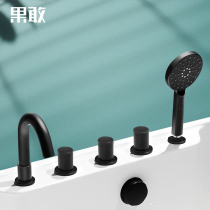 Kokang bathtub with five-piece faucet elegant black silver chrome-plated bathtub faucet five-piece faucet A05