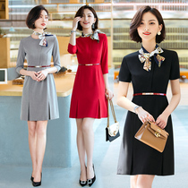 Professional dress Temperament goddess Fan fashion socialite Beauty salon shopping guide front desk young teacher work clothes Womens clothing