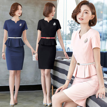 Professional suit Female summer OL socialite temperament fashion white collar tooling beauty salon work clothes suit skirt two-piece set