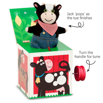 European and American classic toy Jack in the Box hand bounce music Box farmer animal music Box toy