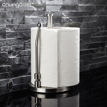 304 stainless steel brushed kitchen creative table roll paper holder plastic wrap storage vertical tissue rack rack