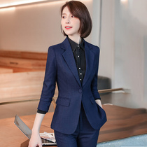  Tibetan blue suit suit female spring and autumn manager professional clothing temperament womens sales department overalls Womens high-end suit