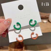 Korean Temperament Net Red Circle Earrings Earrings Women Ins Wind Fashion 100 Hitch 2022 New Wave Vegan Circle Earrings Earrings