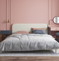 Light luxury bed Nordic leather 1 8 m small apartment master bedroom double storage wedding bed modern simple ins Net red leather bed