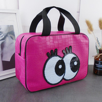 Big eyes bath bag waterproof hand Bath portable wash bag female cute large capacity cosmetics storage bag