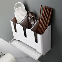 Chopstick basket shelf holder Wall-mounted household chopstick tube chopstick cage Multi-purpose kitchen storage box for spoon tableware