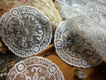 Handmade mesh buckle decorative mat Plate mat Coaster Lace braided fabric art yarn drawing Korean DIY flower patch