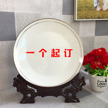 Art plate printing photo diy custom pattern wall decoration bone china plate gilt disc craft souvenir