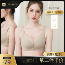 Summer thin anti-light underwear womens non-steel ring gathering adjustment type milk collection anti-exposure and leak-proof safety bra