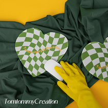 TOM original mouse pad checkerboard Plaid advanced retro computer Green love wrist guard Home Office ins small