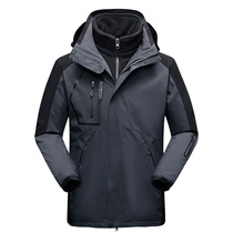 Custom logo assault clothing men's three-in-one detachable set windproof waterproof winter plus velvet padded warm coat