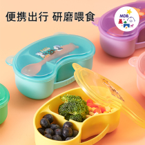 mdb childrens tableware set supplementary food bowl baby eating portable out bowl spoon lunch box anti-drop snack Fruit Box