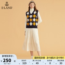 ELAND clothes 2021 Autumn New High waist bright long umbrella skirt skirt womens EEWHB37Q3N