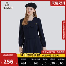 ELAND clothes love 2021 Autumn New Age navy collar temperament waist suit dress women