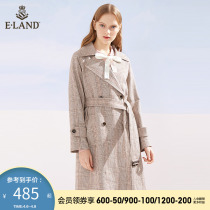 ELANND Clothing Romance Spring Autumn Fashion Temperament Classic Collision Color Plaid Cashew for long style Demeanor Woman Temperament Woman
