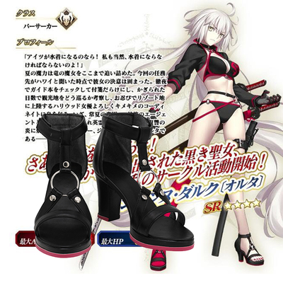 taobao agent A152 Fate FGO Hezhend Swimsuit-Black Zhen Swimsuit COSPLAY shoes COSPLAY shoes