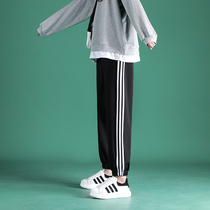 Sports pants womens loose feet spring and autumn casual pants thin cotton nine small man autumn and winter plus velvet pants