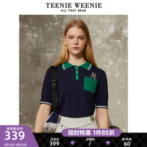 TeenieWeenie Little Bear polo collar knit short sleeves T-shirt thin section short jacket Womens summer new Academy Wind
