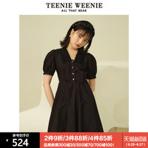 TeenieWeenie bear sweet temperament doll collar dress A-line thin skirt small black skirt female summer