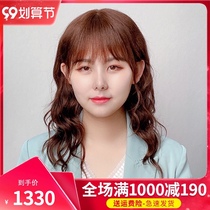 Wig long hair long curly hair full real hair silk fashion mother real hair set wig female summer simulation natural
