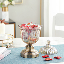European style coffee table ornaments home decorations with lid storage jar dried fruit jar candy jar creative glassware