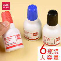 6 bottles effective 9874 quick-drying stamp-pad ink seal pad replenishment 40 ml capacity blue black red color yin ni you red ink seal office financial supplies INK OIL ink