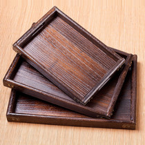 Pastoral style Japanese solid wood tea tray tray Hotel teahouse fruit plate Snack plate Rectangular wooden dinner plate set