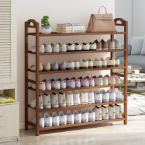 Simple shoe shelf household economical multi-layer put at the door storage artifact dormitory dust shoe cabinet solid wood storage rack