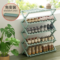 Nanzhu shoe shelf free of installation easy to put at the door home interior economical multi-layer folding solid wood shoe rack