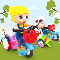 Douyin same stunt tricycle childrens electric toy Big Head female boy girl baby 1-2 3 years old roll