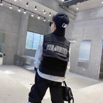 2022 New Childrens Clothing Spring Summer Childrens Day Ensemble Tooling Loose Waistcoat Boy Tide Cool Vest Jacket Foreign Air