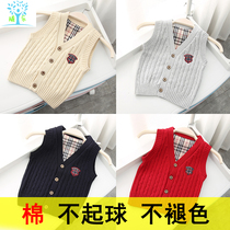Boy infant baby small waistcoat spring fall cotton thin outside wearing foreign air inside wearing tide knit wool clothing vest