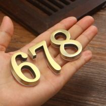 Customized metal bronze digital door number plate size English alphabet room number number