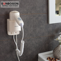 Wall-mounted bathroom hair dryer for hotel use