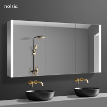 Bathroom mirror cabinet with light led mirror box Wall-mounted bathroom mirror storage integrated cabinet locker smart mirror