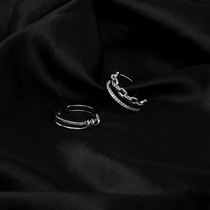 SUMIYAKI new personality double ring female light luxury niche exquisite fashion design cold wind couples ring