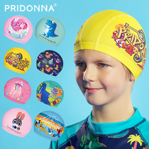 Childrens swimming cap PU male and female childrens long cloth hair care cute baby cartoon professional hot spring comfortable high elastic