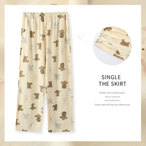 New Frontier Cotton Sleeping Pants Woman Spring Autumn Style Pure Cotton Long Pants Cartoon Cute & Comfortable Pro-Skin Casual Can Outwear Home Pants