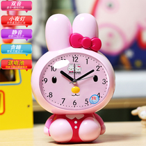 Cute creative personality cartoon alarm clock bedside mute children students special luminous Bell can talk alarm clock