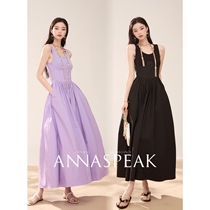 AS Summer Elegance Textbook Rework Needle Shuttle Splicing Fishbone Collection Waist Display Slim large A swing harness Lie dress