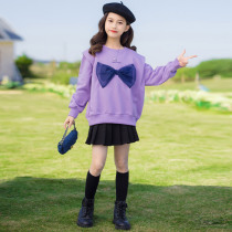 Girl Necropolis Spring Autumn 2022 New Girl Foreign Air Korean Version Spring Dress CUHK Children Fashion Casual Jacket Blouse