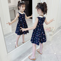 Girls dress for dress and summer clothes 2022 new foreign air Han version online red children dress CUHK children dolls collar pure cotton dresses