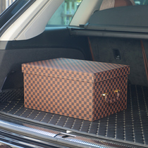 Car storage box leather storage box car trunk storage box suv extra large finishing box car trunk