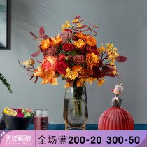  Original high-end simulation flower bouquet dried flowers European-style fake flower decoration living room flower arrangement home table decoration decoration