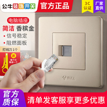 Bull network cable socket panel computer network interface concealed wall household 86 type mesh Port fiber plug mesh