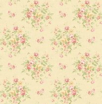 American country wallpaper American imported pure paper Yellow pastoral small group flower living room bedroom wedding room background wall paper